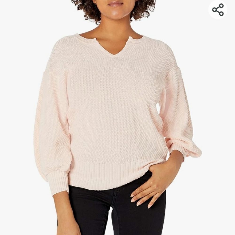Ella Moss Tina Drop Shoulder Puff Sleeve Sweater sz Med